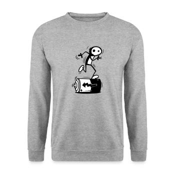 Durée de vie de la batterie - Sweat-shirt Unisexe - gris chiné - Devant - Alina (178cm) & Michal (187cm)