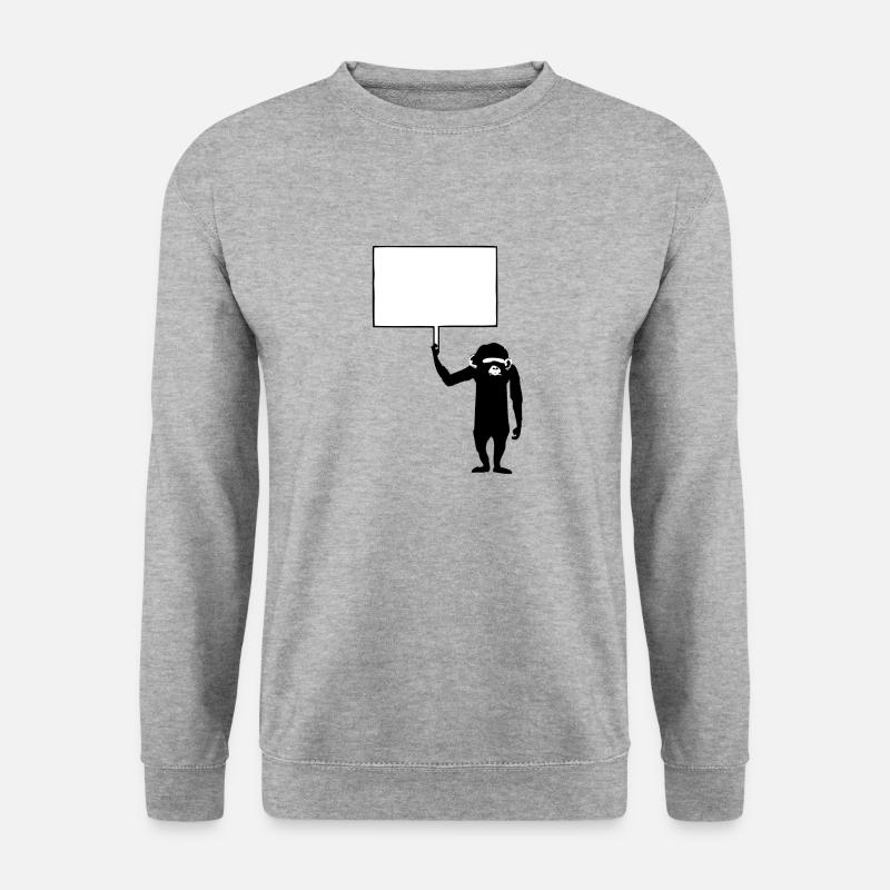 Ape Your Statement * Personalisierter Spruch - Unisex Pullover - Weißgrau meliert