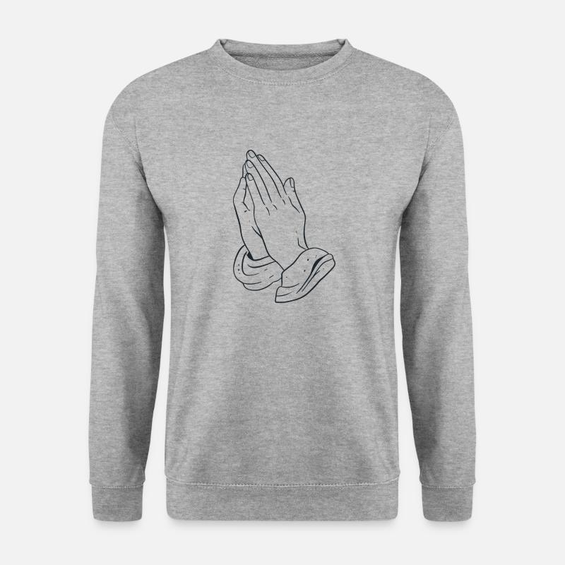 pray beten - Unisex Pullover - Weißgrau meliert