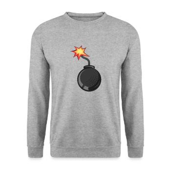 bomb wick drawing flame - Unisex Sweatshirt - salt & pepper - Front - Alina (178cm) & Michal (187cm)