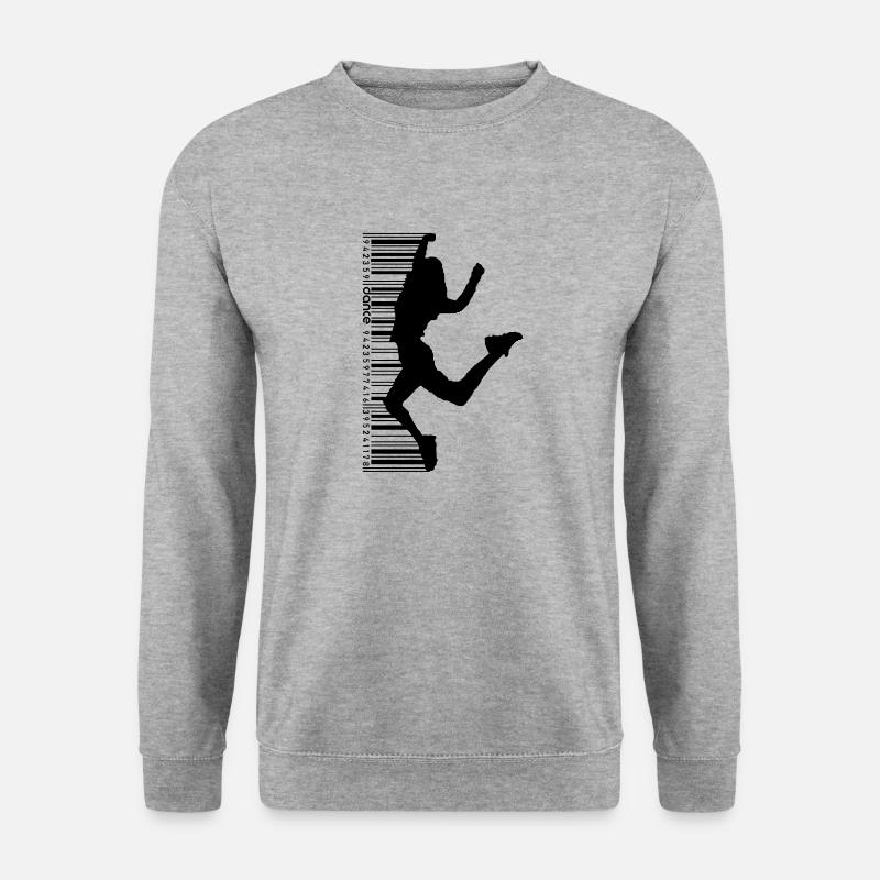 Tänzerin im QR-Code Style (2) - Unisex Pullover - Weißgrau meliert