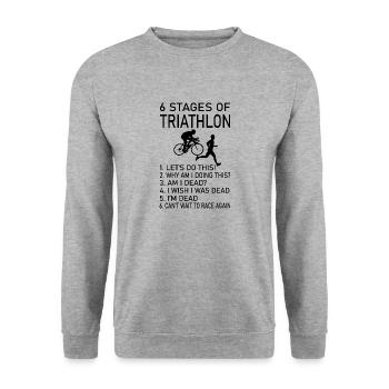 Triathlon Swim Bike Run - Unisex Sweatshirt - salt & pepper - Front - Alina (178cm) & Michal (187cm)