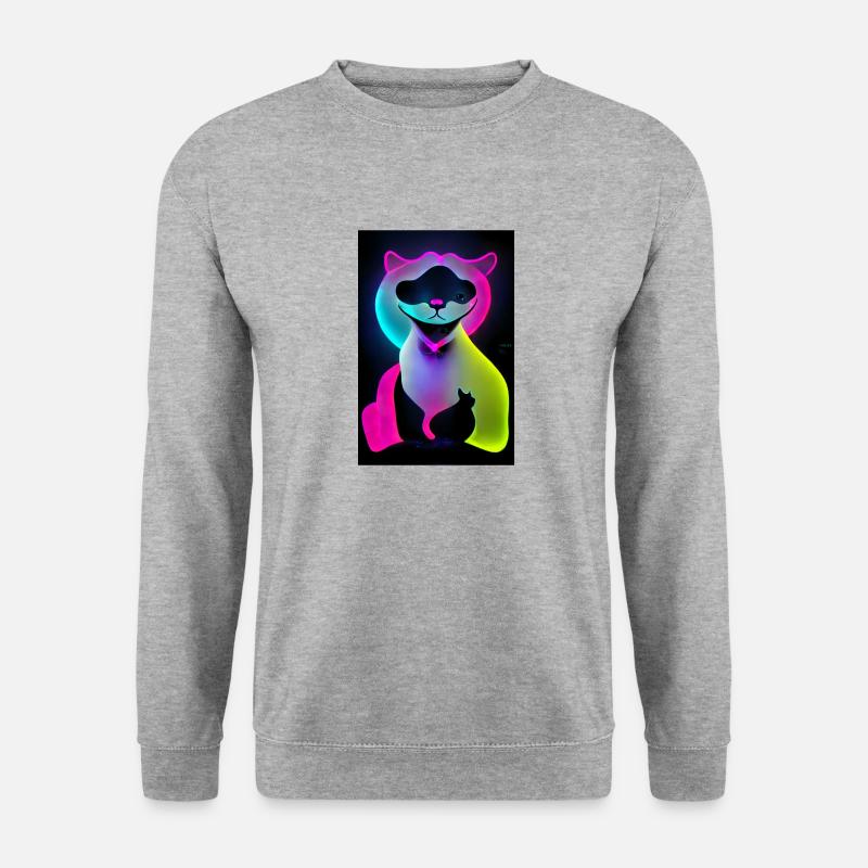 Die Katze - Unisex Pullover - Weißgrau meliert