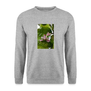 pink Hymenopus coronatus nymph -Orchid mantis - Unisex Sweatshirt - salt & pepper - Front - Alina (178cm) & Michal (187cm)