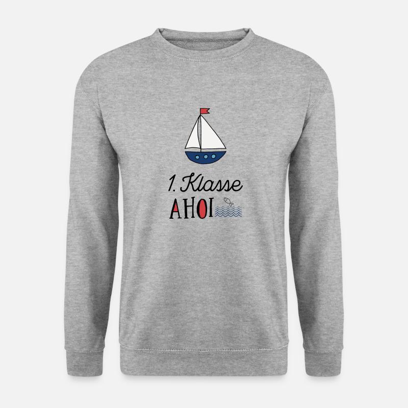Erstklässler ahoi - Unisex Pullover - Weißgrau meliert