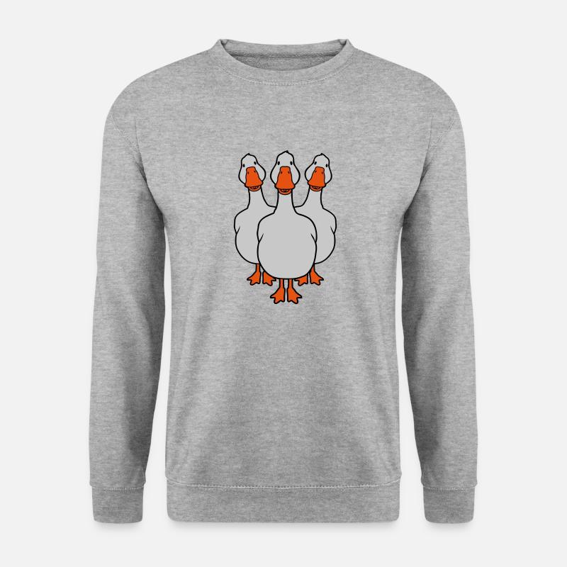 Team süße Gänse Crew - Unisex Pullover - Weißgrau meliert