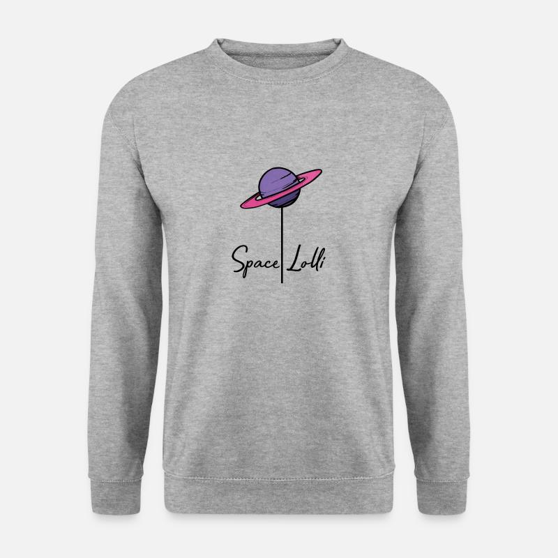 Space Lolli Saturn - Unisex Pullover - Weißgrau meliert