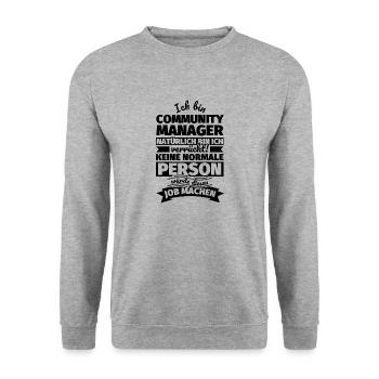 Community Manager Geschenke - Unisex Pullover - Weißgrau meliert - Vorne - Alina (178cm) & Michal (187cm)