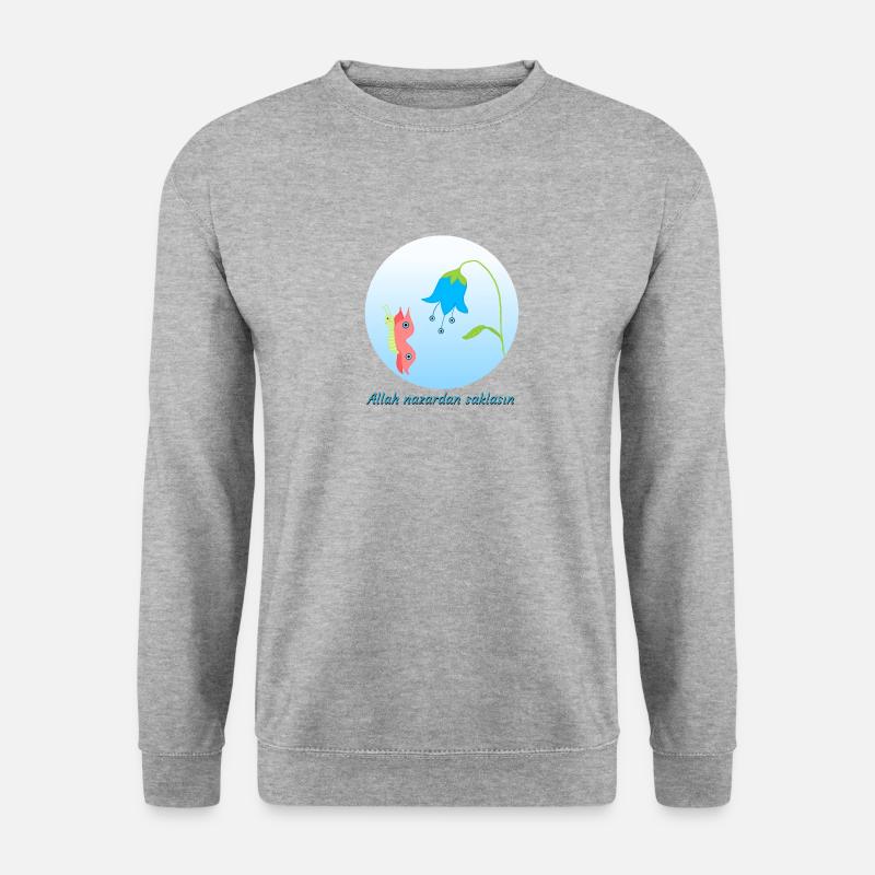 Nazar Böses-Augee-Schutzamulett Schmetterling - Unisex Pullover - Weißgrau meliert