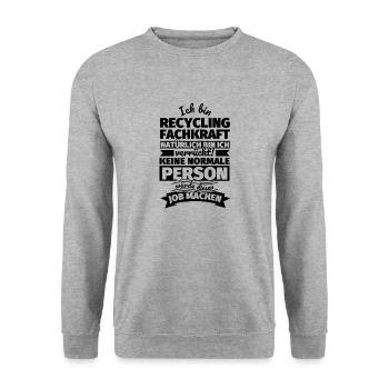 Recycling Fachkraft Geschenke - Unisex Pullover - Weißgrau meliert - Vorne - Alina (178cm) & Michal (187cm)