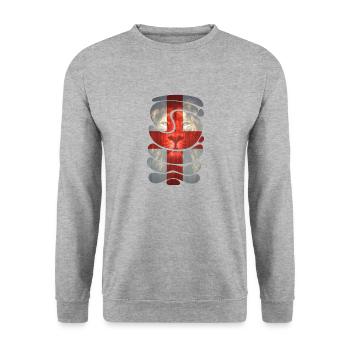 England UK London British English United Kingdom - Unisex Sweatshirt - salt & pepper - Front - Alina (178cm) & Michal (187cm)