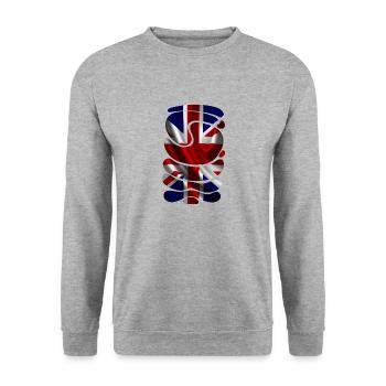 England UK London British English United Kingdom - Unisex Sweatshirt - salt & pepper - Front - Alina (178cm) & Michal (187cm)