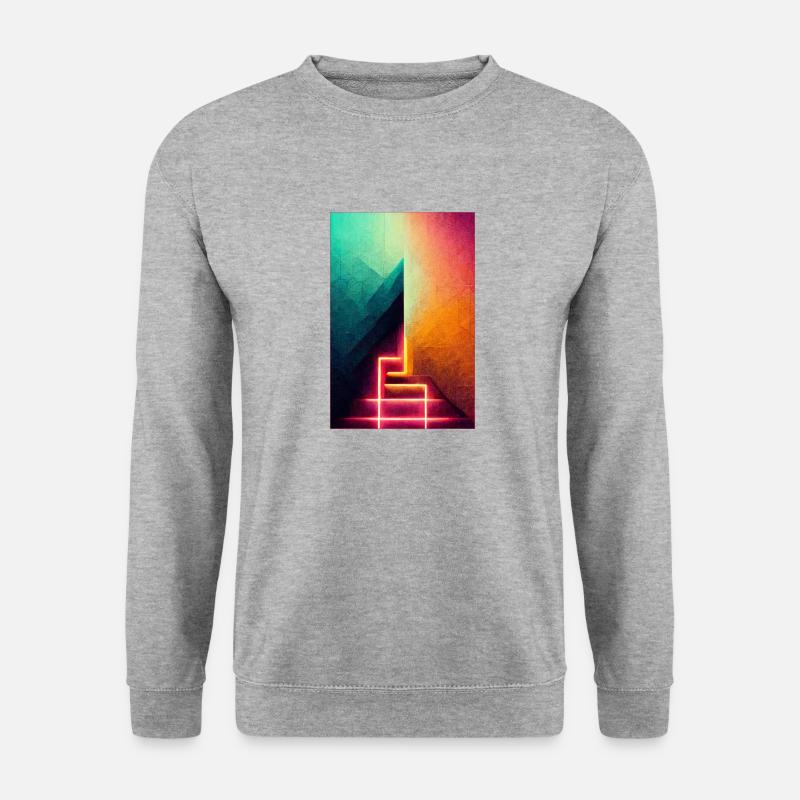 Abstrakt Neon Crossnes Art - Unisex Pullover - Weißgrau meliert