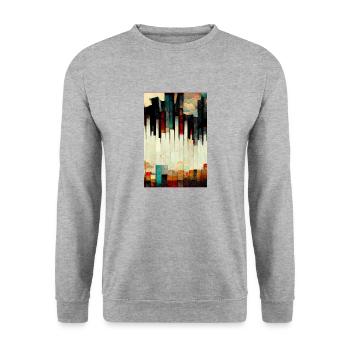 Astract Land of Piano - Unisex Pullover - Weißgrau meliert - Vorne - Alina (178cm) & Michal (187cm)