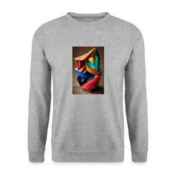 3d Abstract Sculpture of Pure Geometrical - Unisex Pullover - Weißgrau meliert - Vorne - Alina (178cm) & Michal (187cm)