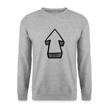 Pfeil - Unisex Pullover - Weißgrau meliert - Vorne - Alina (178cm) & Michal (187cm)