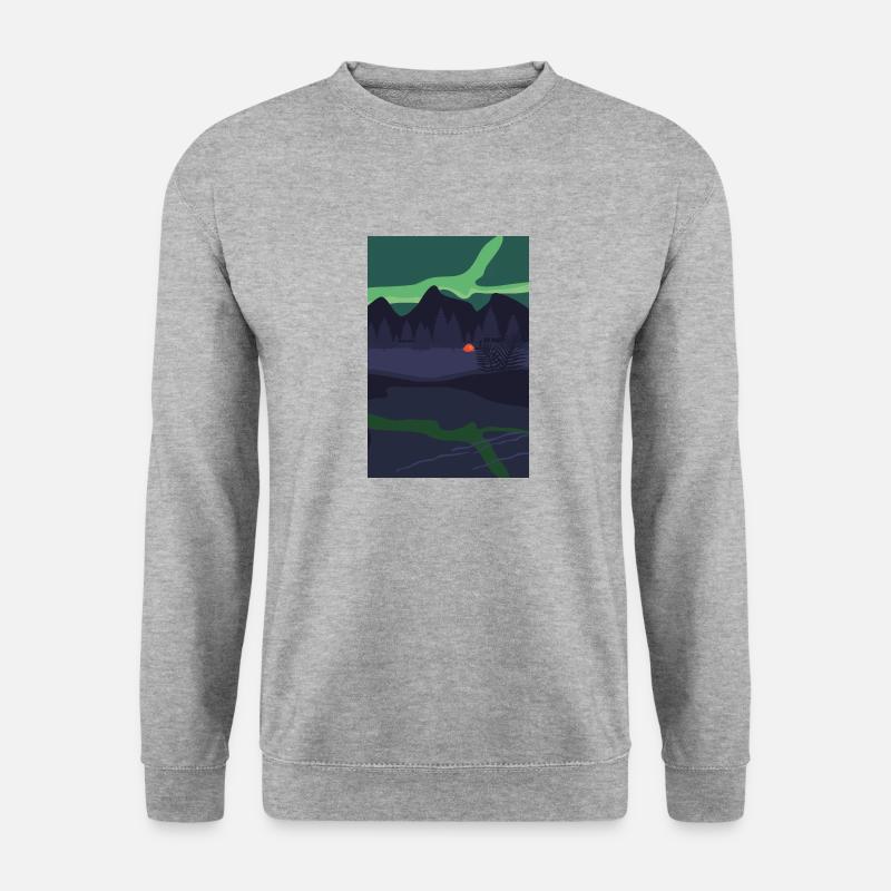 Aurora Borealis Nordlichter - Unisex Pullover - Weißgrau meliert