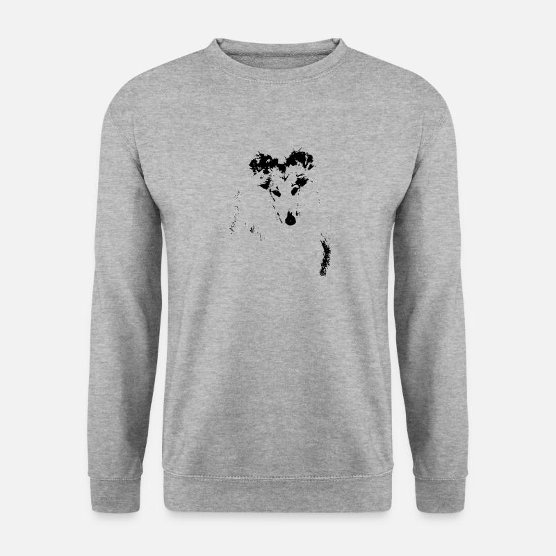 Hund - Unisex Pullover - Weißgrau meliert