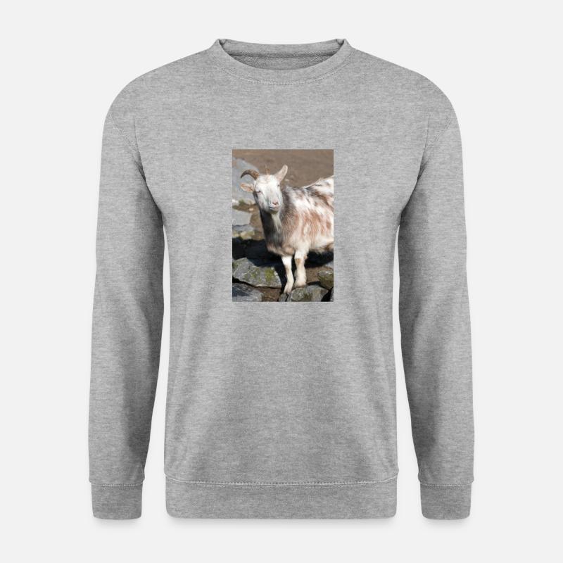 Zwergziege oder Zwergziege - Unisex Pullover - Weißgrau meliert