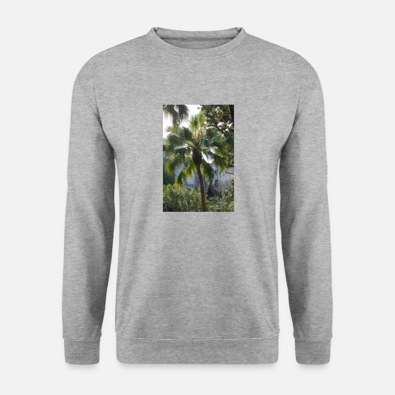 Palme - Unisex Pullover - Weißgrau meliert