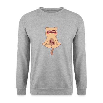 Ocelot en yoga - Sweat-shirt Unisexe - gris chiné - Devant - Alina (178cm) & Michal (187cm)
