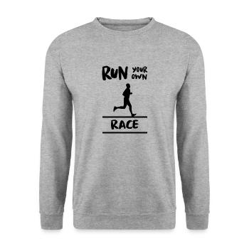 Marathon Triathlon Running Jogging Biking Cycling - Unisex Sweatshirt - salt & pepper - Front - Alina (178cm) & Michal (187cm)
