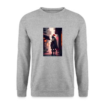 Samurai - Unisex Pullover - Weißgrau meliert - Vorne - Alina (178cm) & Michal (187cm)