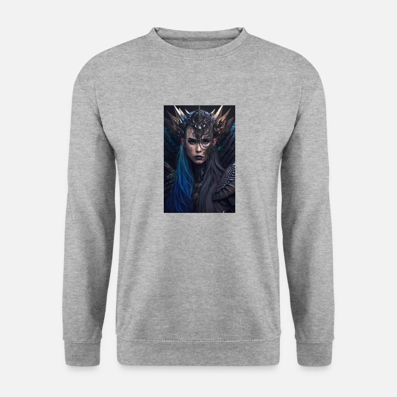 tribal darkfantasy - Unisex Pullover - Weißgrau meliert
