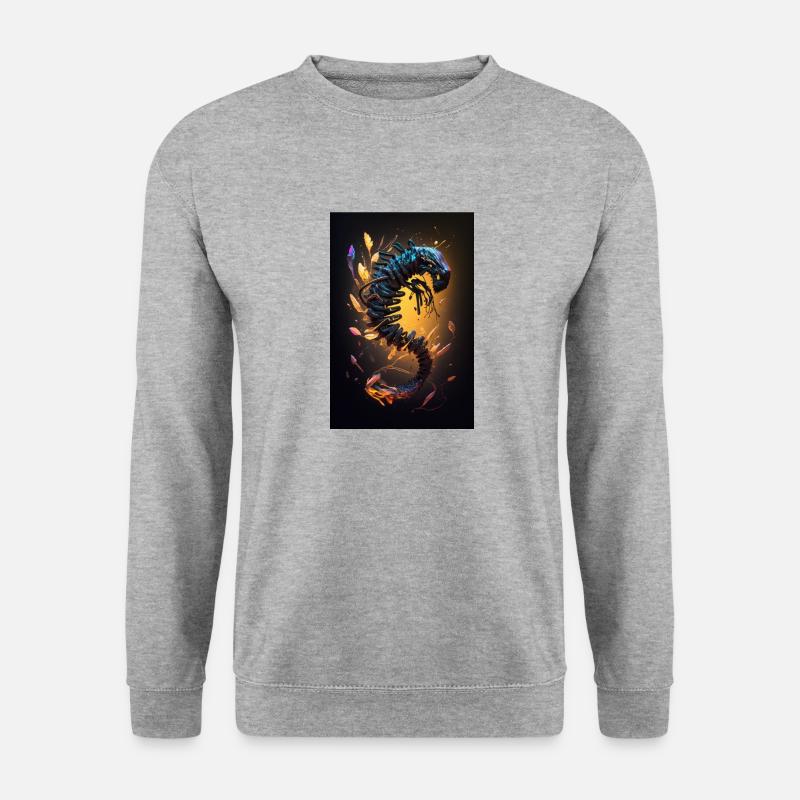 neon scorpion2 - Unisex Pullover - Weißgrau meliert