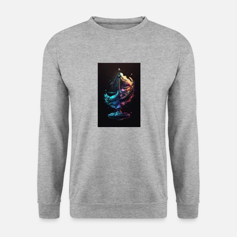 neon waage - Unisex Pullover - Weißgrau meliert