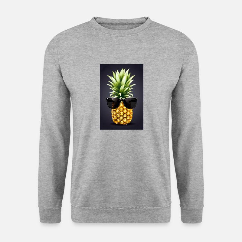 Coole Ananas - Unisex Pullover - Weißgrau meliert