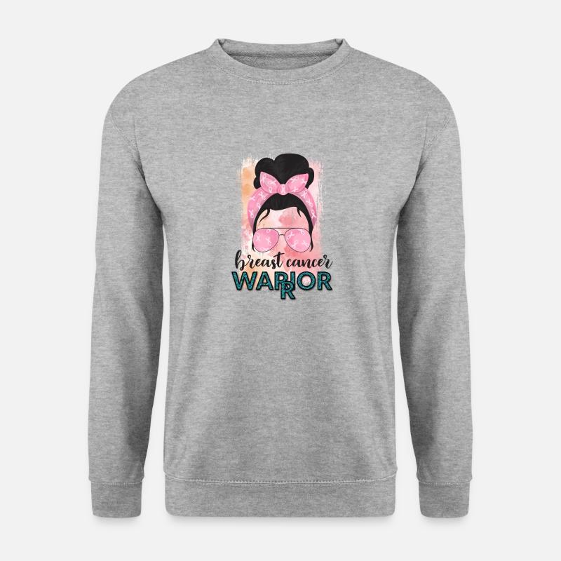 Brustkrebs-Kriegerin - Unisex Pullover - Weißgrau meliert