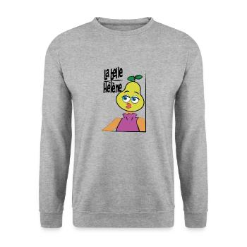 La belle hélène - Sweat-shirt Unisexe - gris chiné - Devant - Alina (178cm) & Michal (187cm)