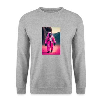 Un chimpanzé dans l’espace - Sweat-shirt Unisexe - gris chiné - Devant - Alina (178cm) & Michal (187cm)
