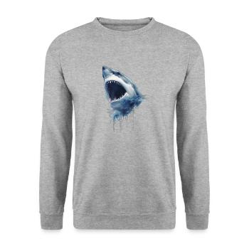 Requin dans l'Océan - Sweat-shirt Unisexe - gris chiné - Devant - Alina (178cm) & Michal (187cm)
