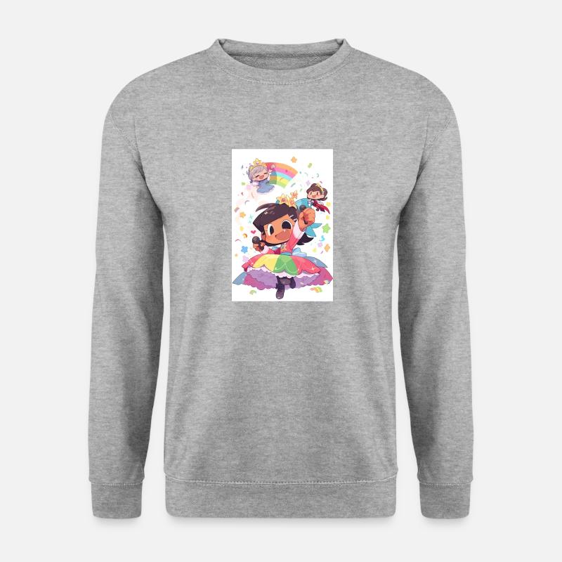 Diverses Pride-Trio: Freundschaft feiern und - Unisex Pullover - Weißgrau meliert