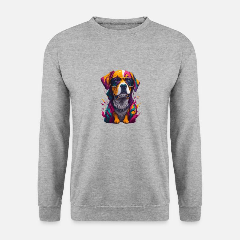 Dog 1 - Unisex Pullover - Weißgrau meliert