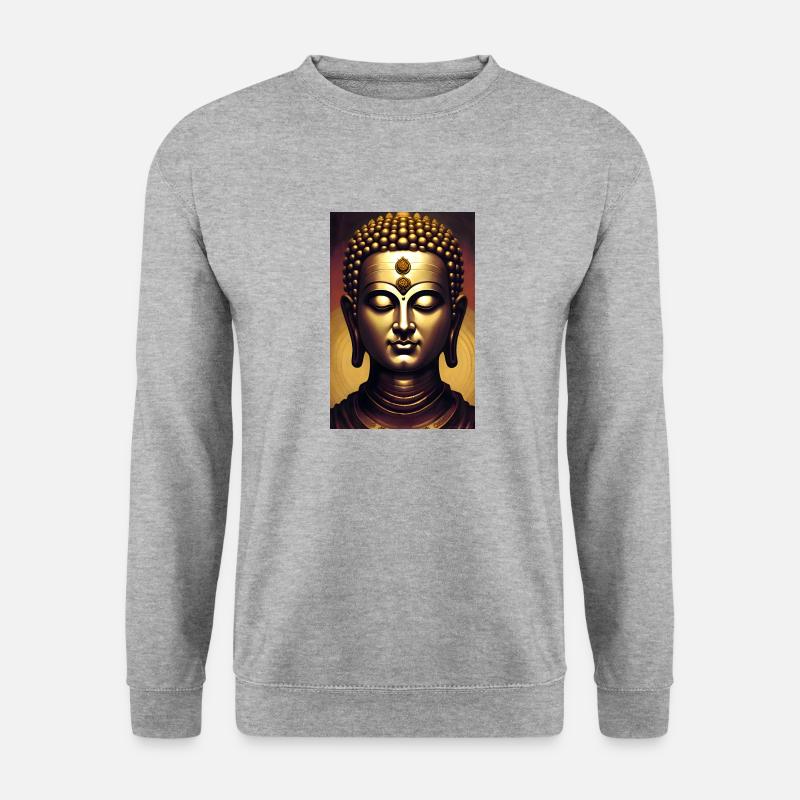 Buddha - Unisex Pullover - Weißgrau meliert