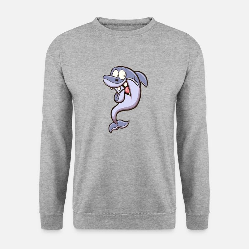 Verängstigter Hai - Unisex Pullover - Weißgrau meliert