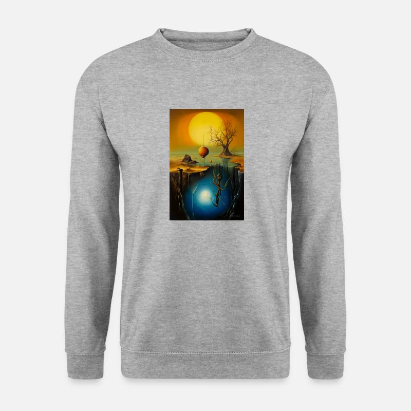Zwei Seiten - Unisex Pullover - Weißgrau meliert
