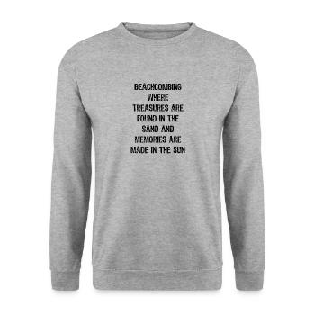Beachcombing Where Treasures are Found in the Sand - Unisex Sweatshirt - salt & pepper - Front - Alina (178cm) & Michal (187cm)