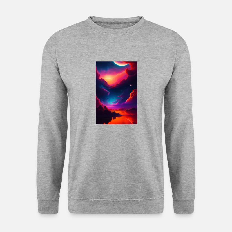 illustration of jupiter clouds - Unisex Pullover - Weißgrau meliert