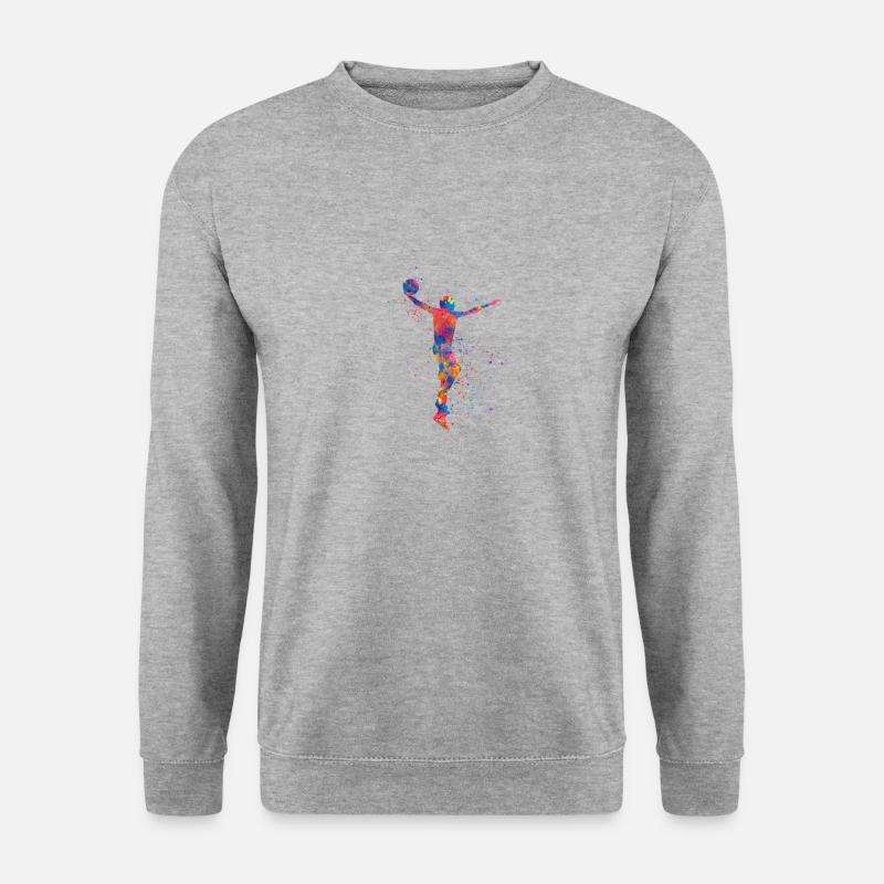 Basketballspieler - Unisex Pullover - Weißgrau meliert