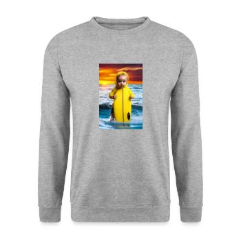 Surfer Baby - Unisex Sweatshirt - salt & pepper - Front - Alina (178cm) & Michal (187cm)