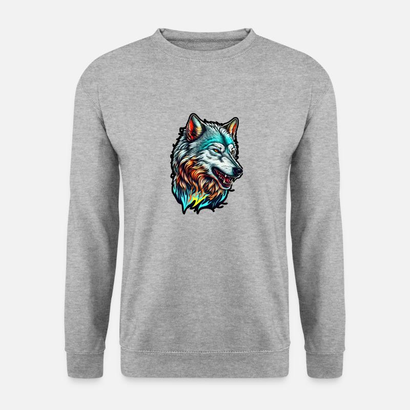 Wolfskopf-Farbe - Unisex Pullover - Weißgrau meliert
