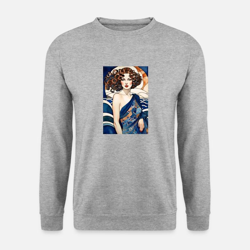Art Déco 3 - Unisex Pullover - Weißgrau meliert