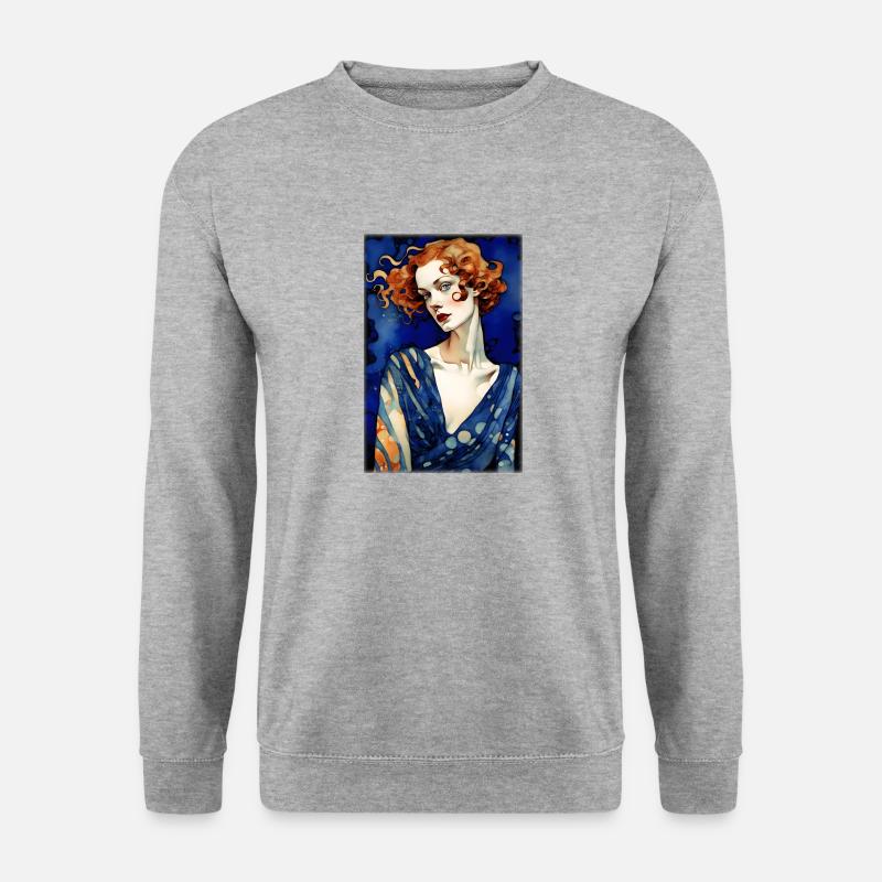 Art Déco 2 - Unisex Pullover - Weißgrau meliert