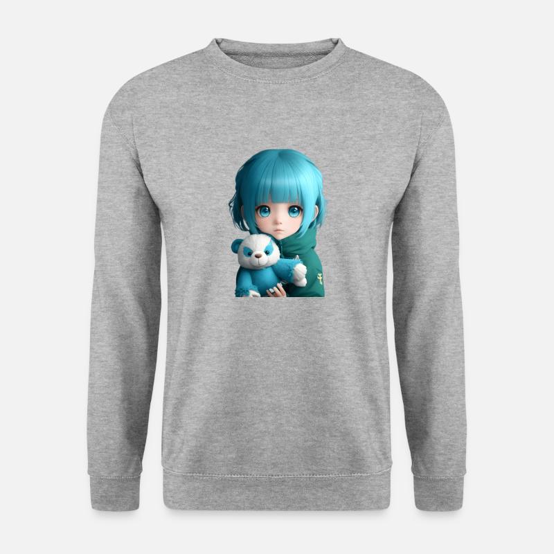 Kind mit Bären - Unisex Pullover - Weißgrau meliert