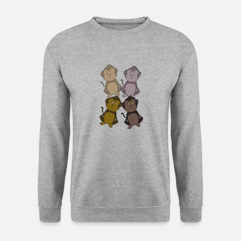 affenbande lustig - Unisex Pullover - Weißgrau meliert