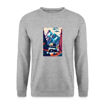 Vallée tout-terrain - Sweat-shirt Unisexe - gris chiné - Devant - Alina (178cm) & Michal (187cm)